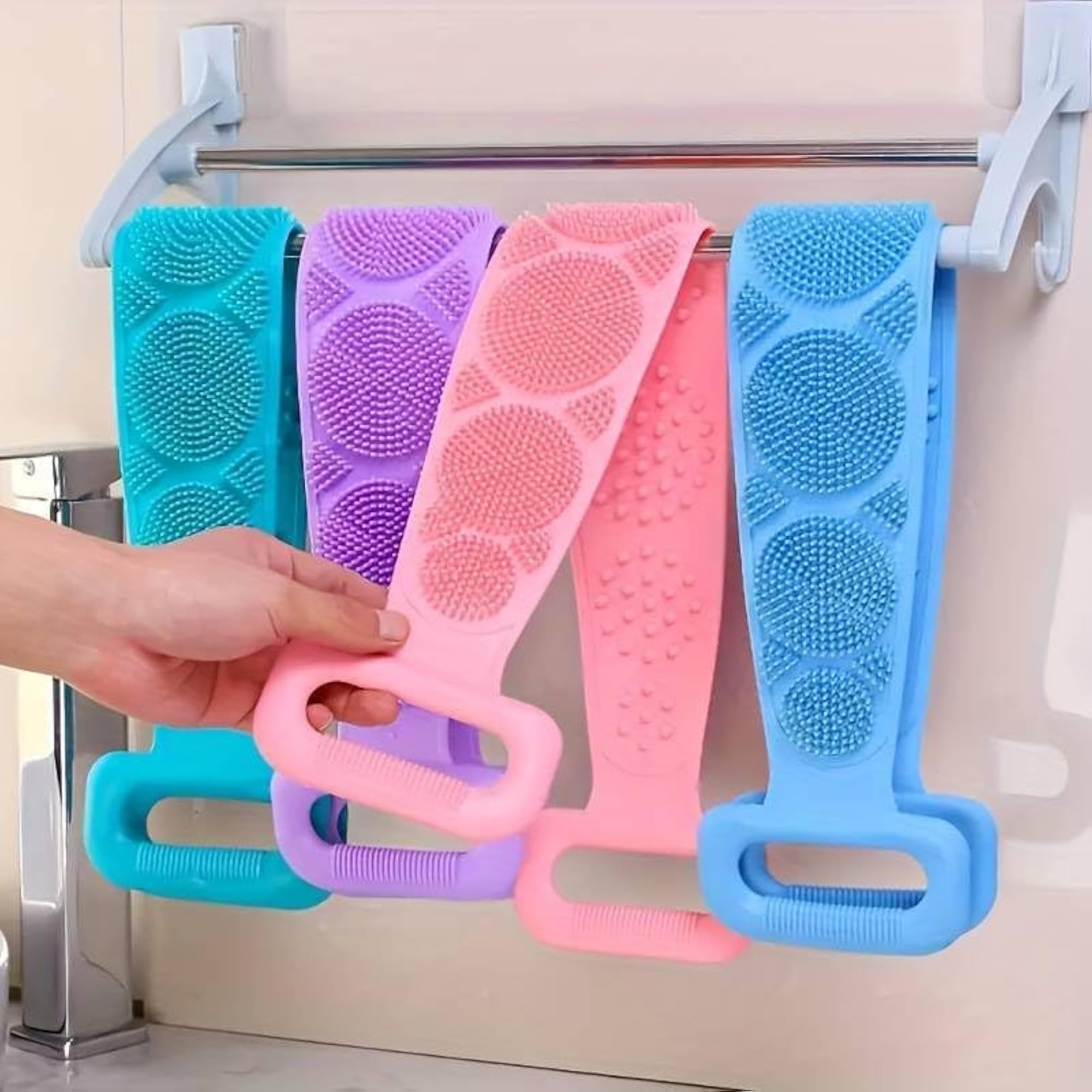 Double-Sided Silicone Bath Body Scrubber for Shower